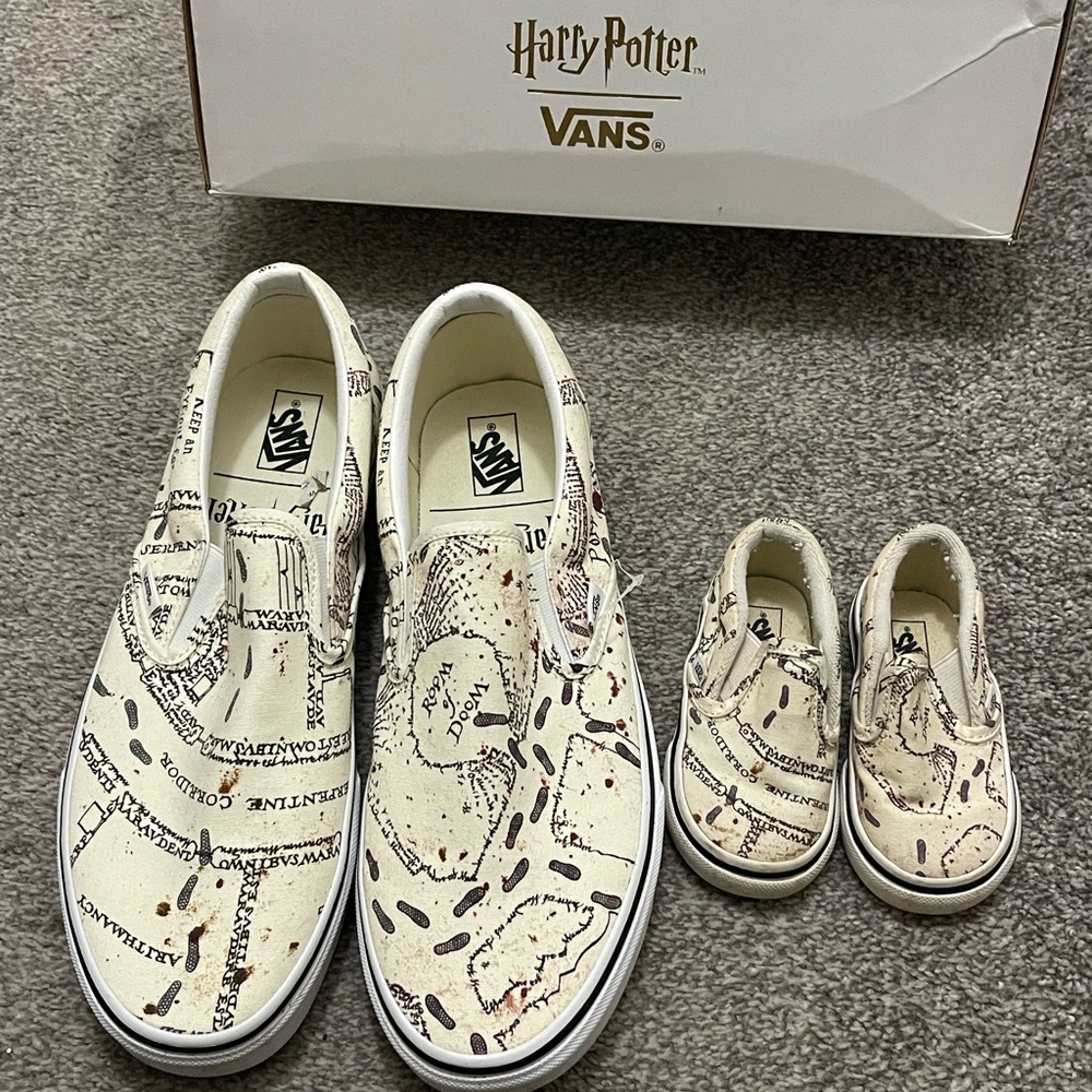 Vans father/child Sneakers - Cream Map Print - Picture 1 of 8